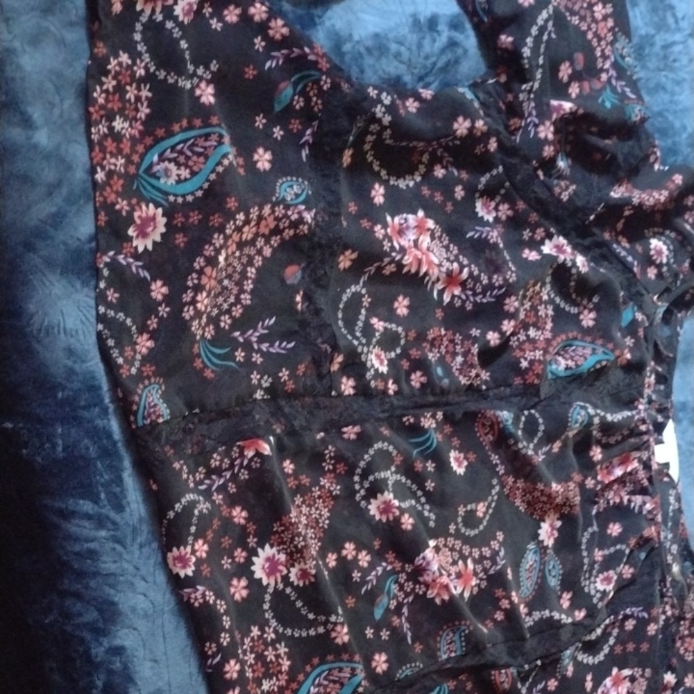 A Classy Chic Boutique Floral Paisley Blouse - Black and Pink